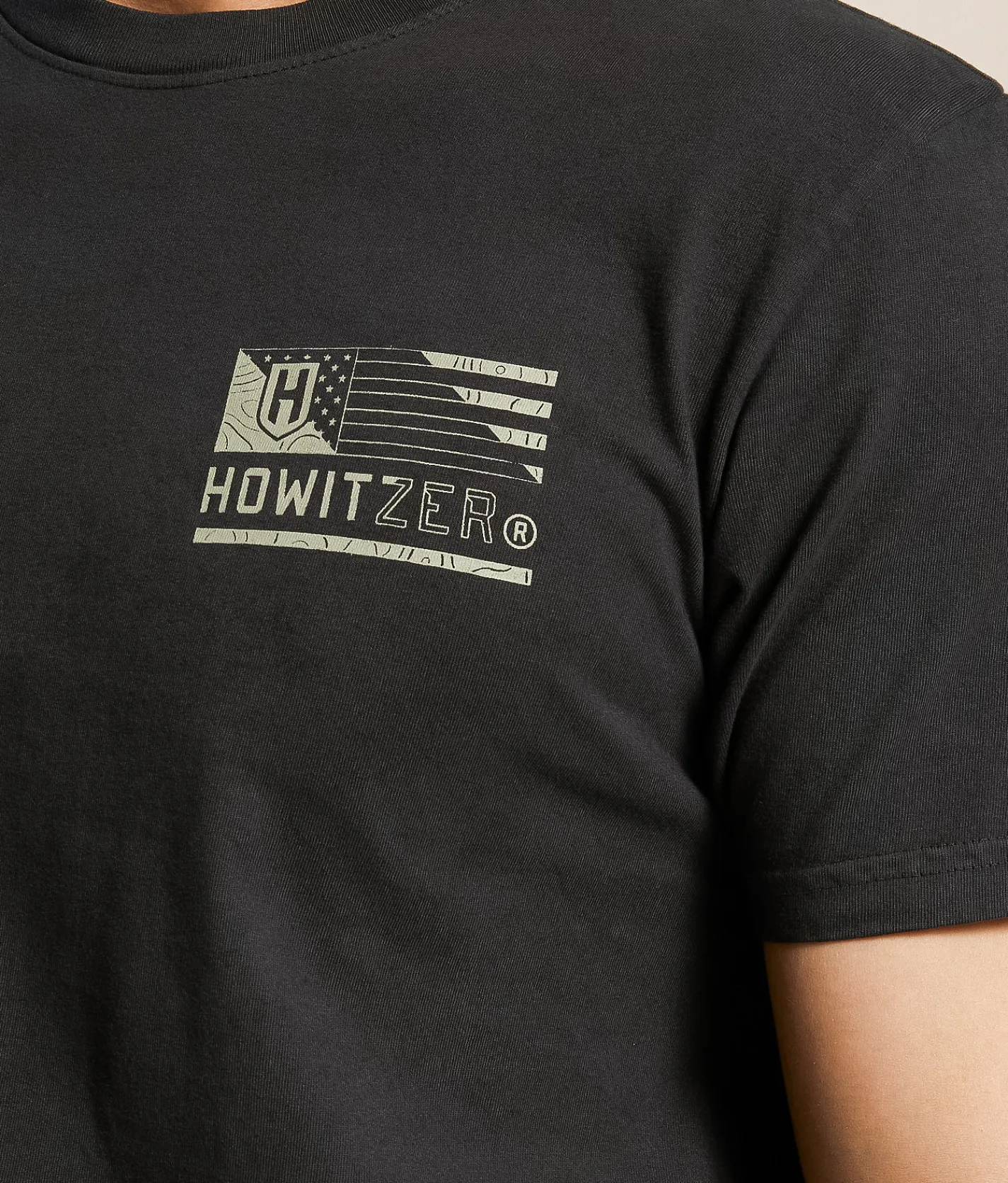 Tops|Graphic T-Shirts | Howitzer Flag T-Shirt Vintage Black