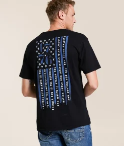 Tops|Graphic T-Shirts | Howitzer 76 Flag T-Shirt Black