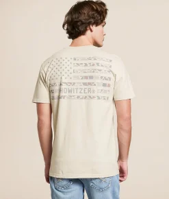 Tops|Graphic T-Shirts | Howitzer Flag T-Shirt Moonbeam