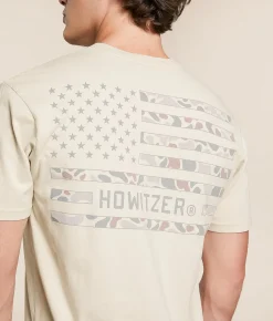 Tops|Graphic T-Shirts | Howitzer Flag T-Shirt Moonbeam