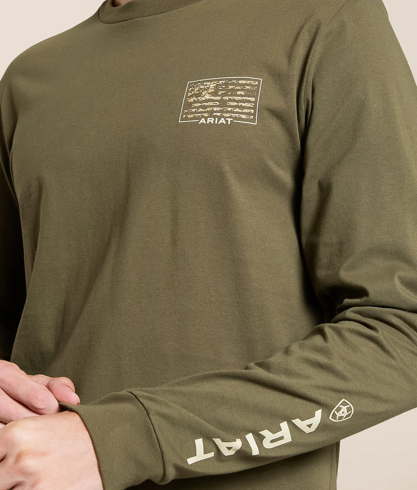 Tops|Graphic T-Shirts | Ariat Flag Vertical Patriot T-Shirt Army Green