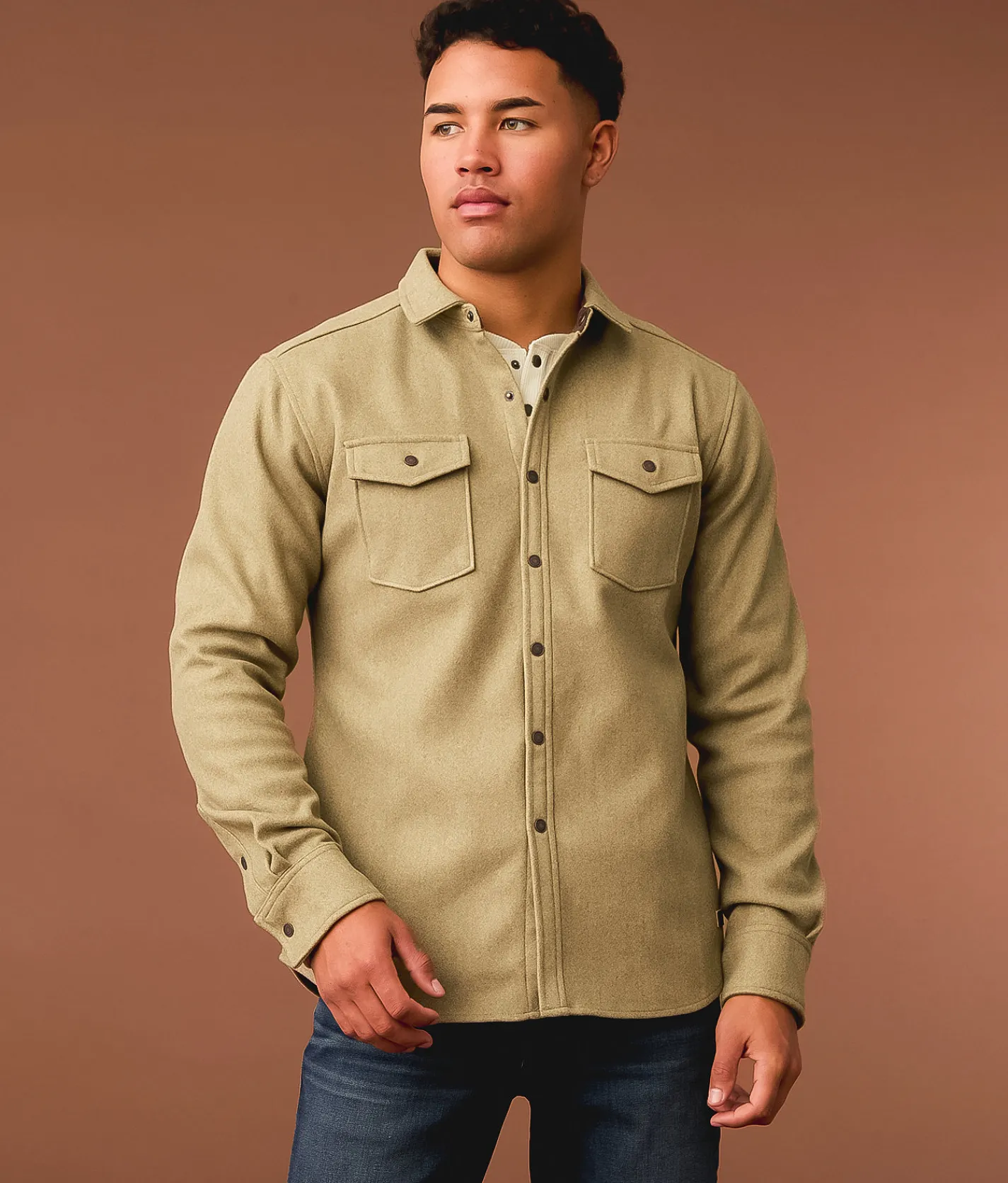 Tops | Outpost Makers Flannel Athletic Shirt Green