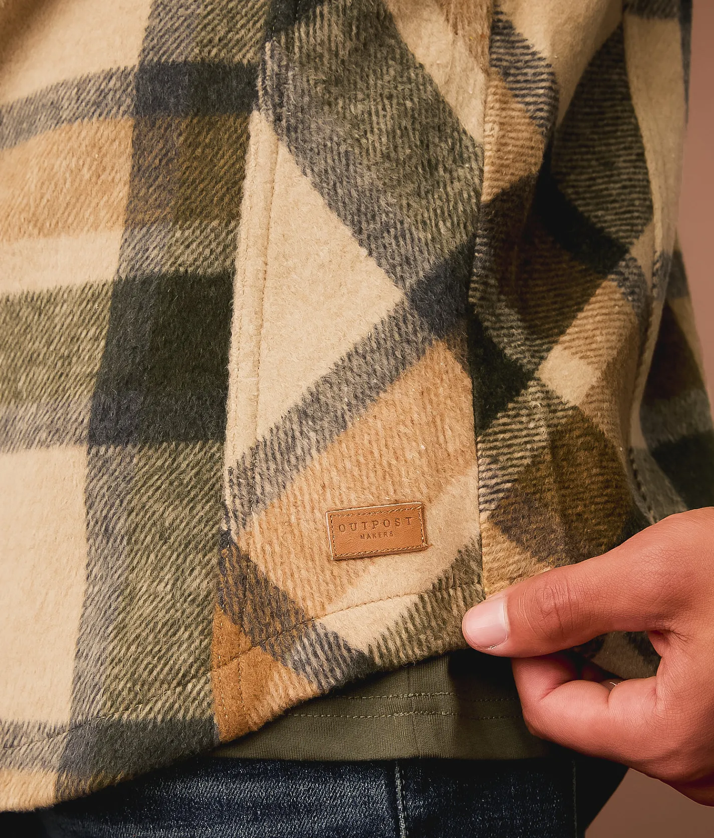 Outpost Makers Flannel Athletic Shirt Tan