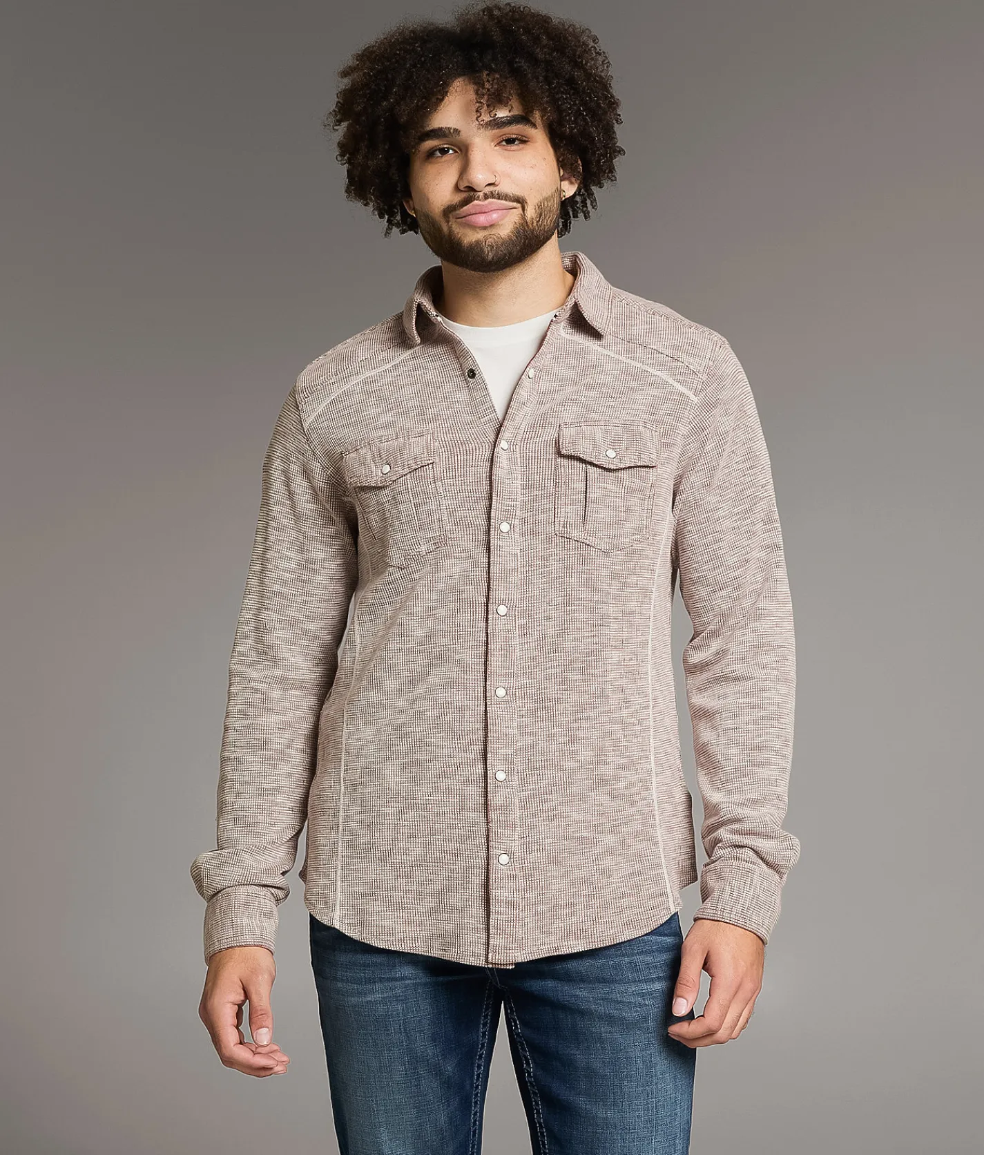 BKE Flannel Athletic Shirt Brown Out Outlet