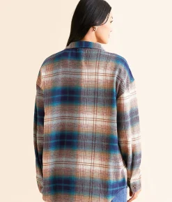 Tops | Modish Rebel Flannel Boyfriend Shirt Red Blue