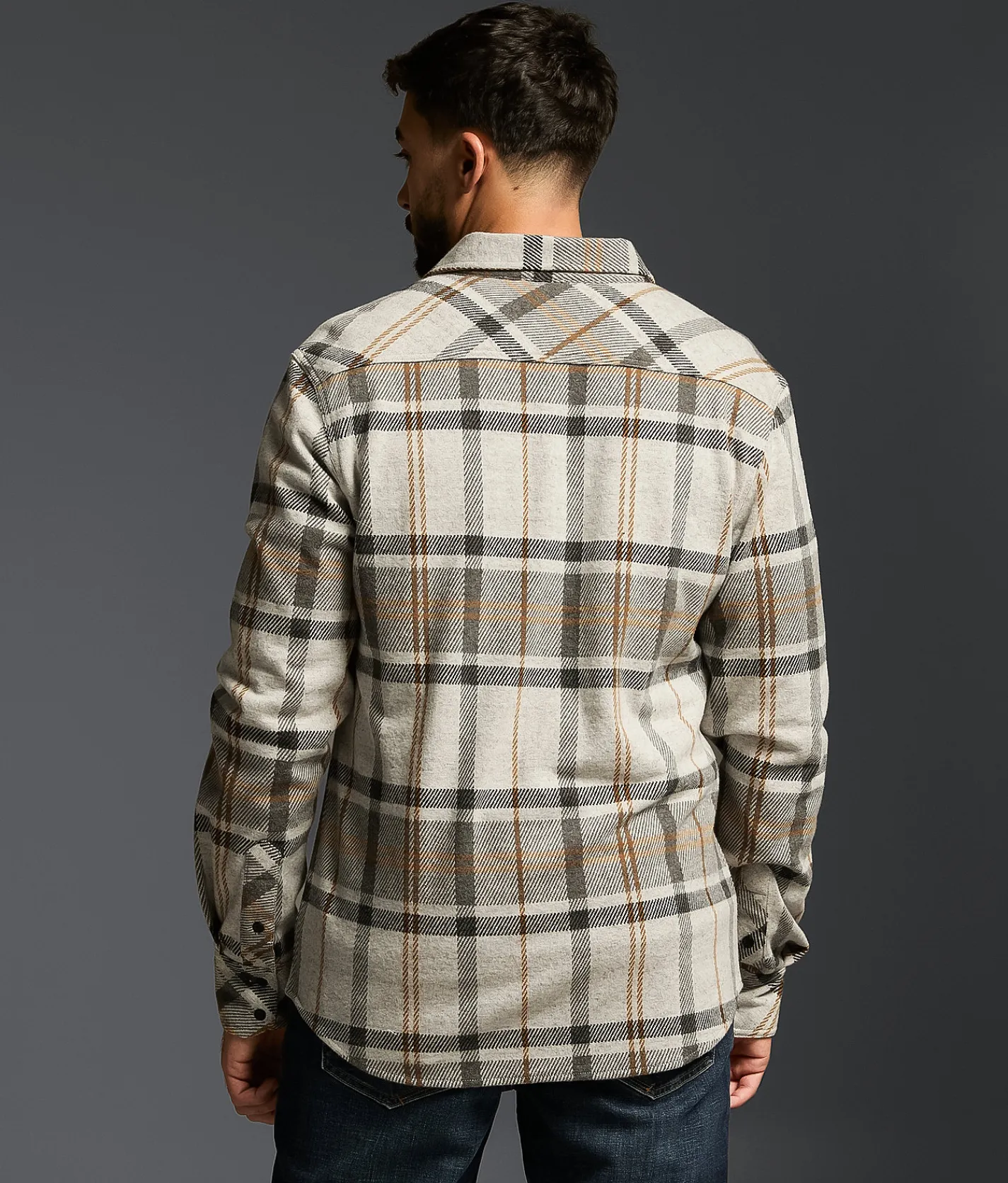 Tops | Outpost Makers Flannel Knit Athletic Shirt Grey Tobacco