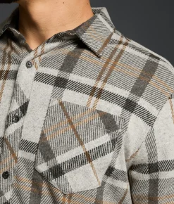 Tops | Outpost Makers Flannel Knit Athletic Shirt Grey Tobacco
