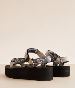 Teva Flatform Universal Sandal Waterless Black Cream Sale