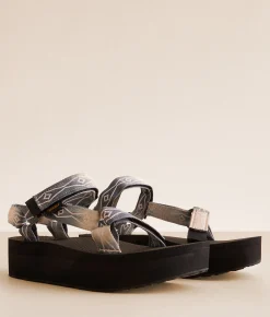 Teva Flatform Universal Sandal Waterless Black Cream Sale