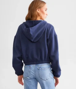 BKE Fleece Cropped Hoodie Ebony