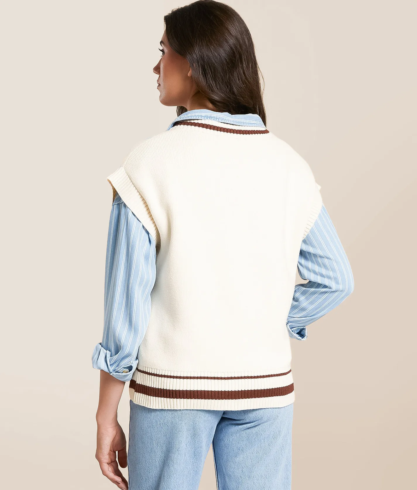 Z Supply Fletcher Oversized Sweater Vest Crystal Clearance