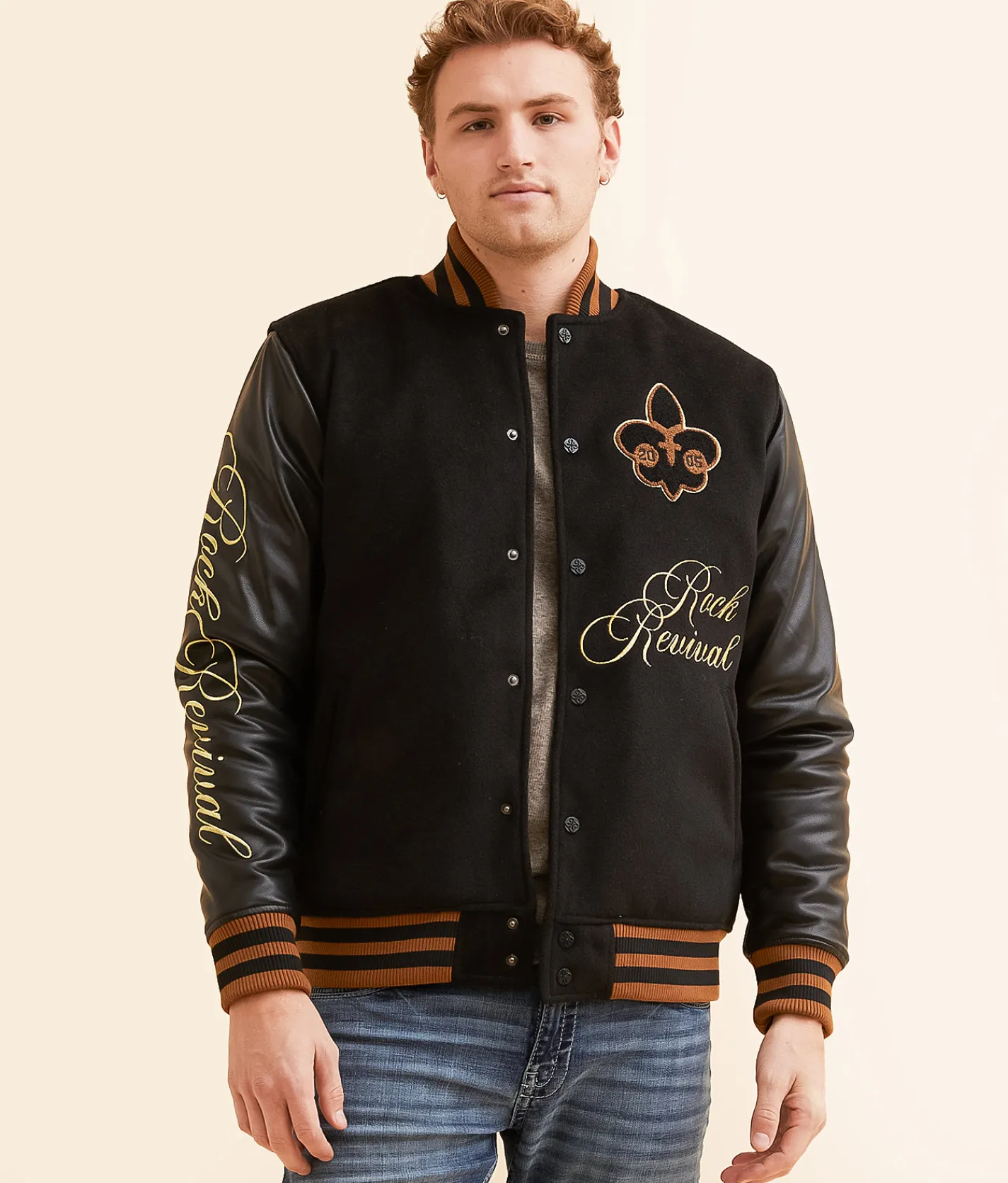 Rock Revival Fleur Varsity Jacket Black Online
