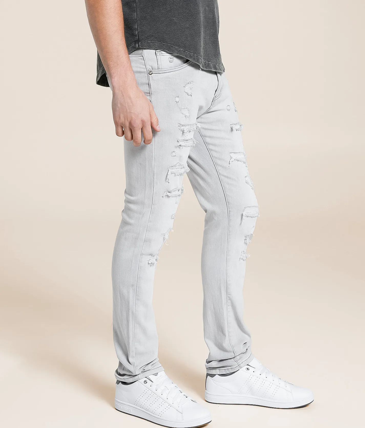 Waimea Flex Skinny Stretch Jean Grey Bleach Hot