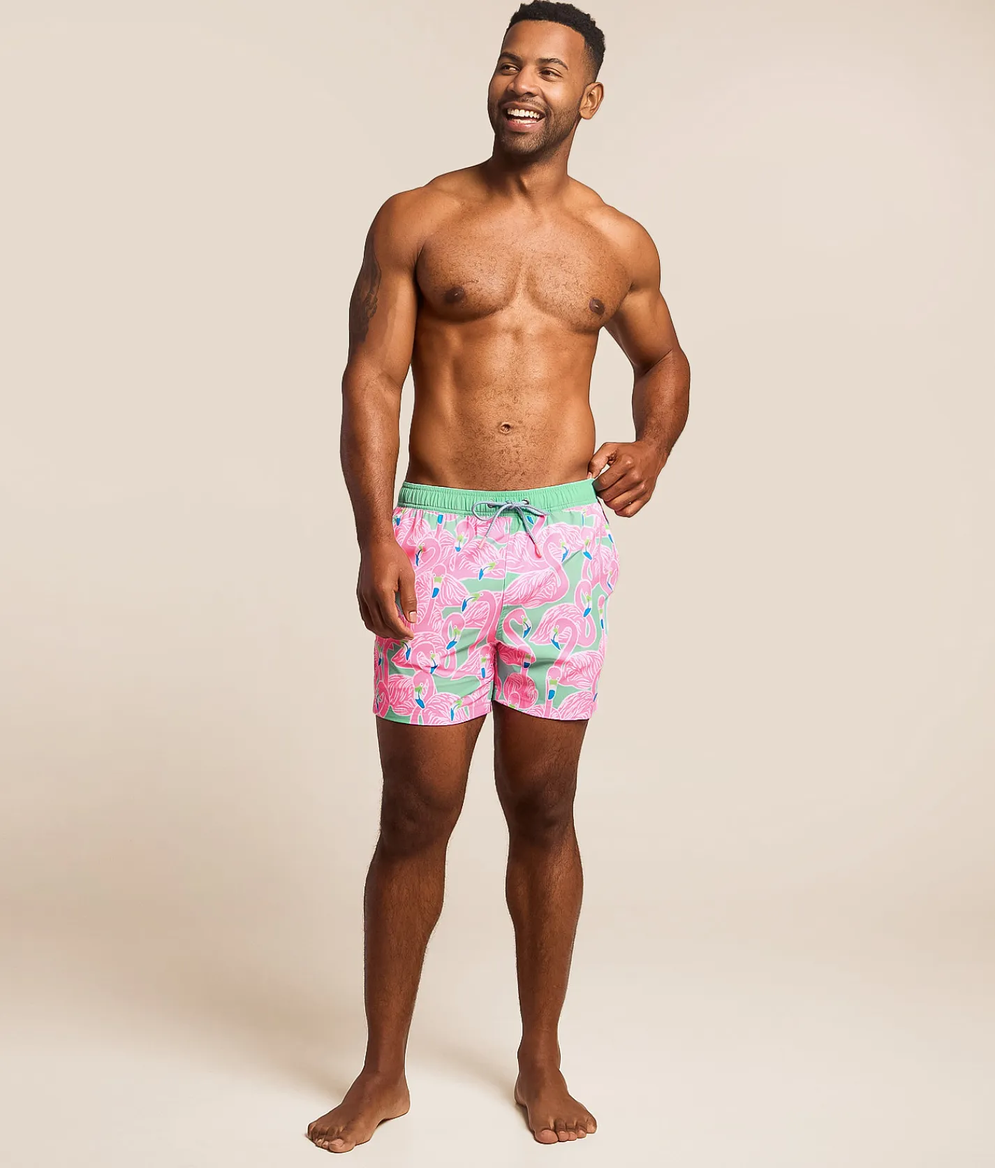 Bottoms|Swimwear | party pants Flockin Aye Happy Stretch Swim Trunks Mint Green