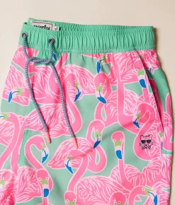 Bottoms|Swimwear | party pants Flockin Aye Happy Stretch Swim Trunks Mint Green