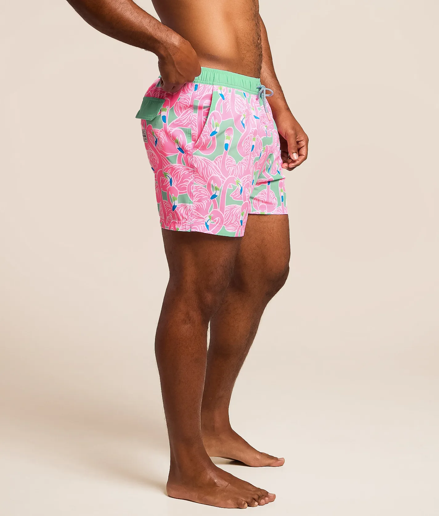 Bottoms|Swimwear | party pants Flockin Aye Happy Stretch Swim Trunks Mint Green