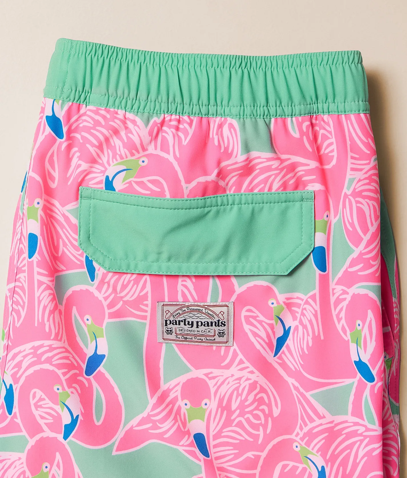 Bottoms|Swimwear | party pants Flockin Aye Happy Stretch Swim Trunks Mint Green