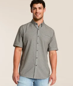Tops | J.B. Holt Floral Athletic Performance Stretch Shirt Grey