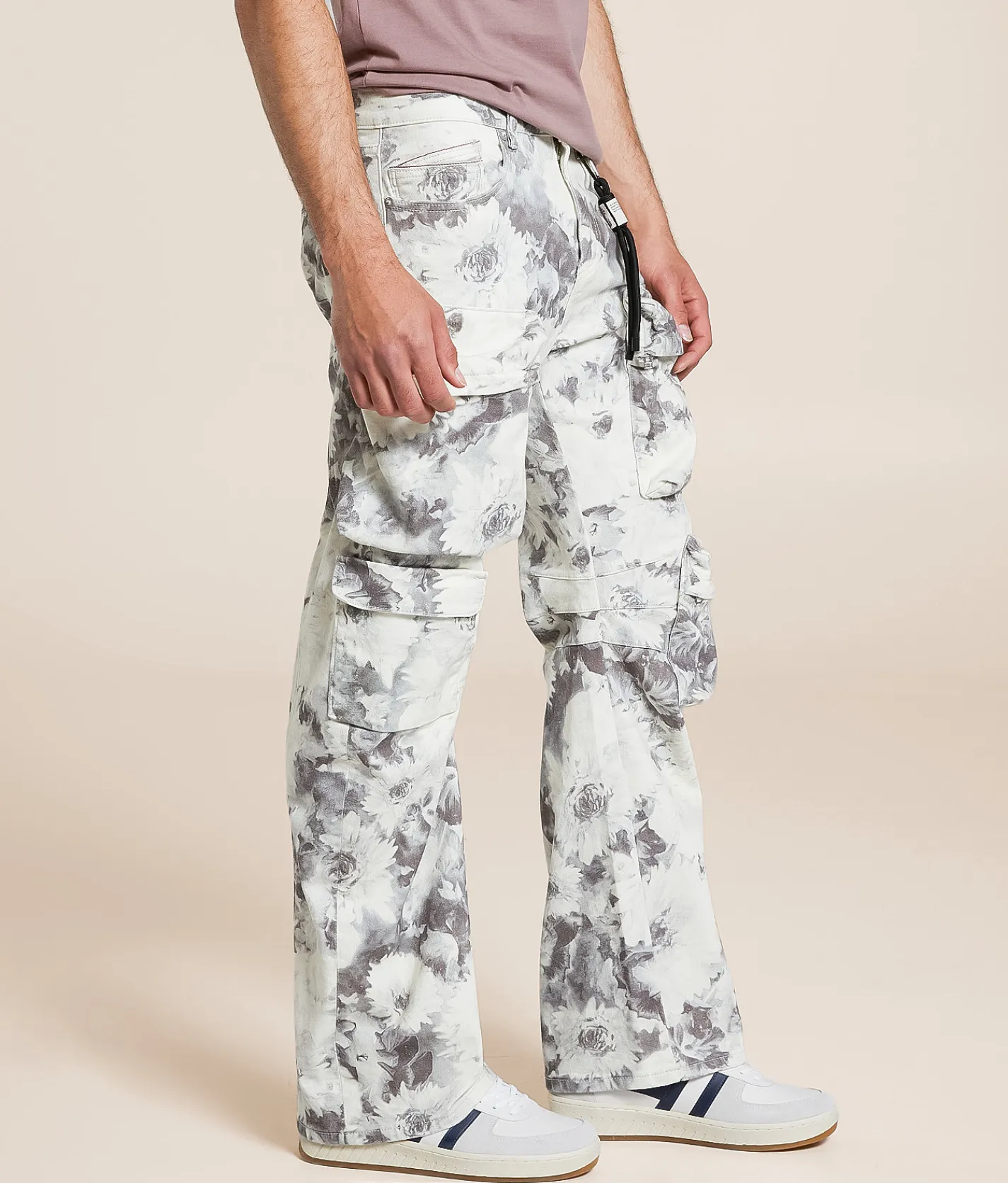 Cult of Individuality Floral Baggy Cargo Stretch Pant Floral Print Discount