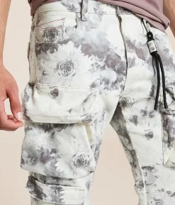 Cult of Individuality Floral Baggy Cargo Stretch Pant Floral Print Discount