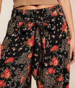 Angie Floral Beach Pant Black New