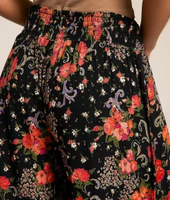 Angie Floral Beach Pant Black New
