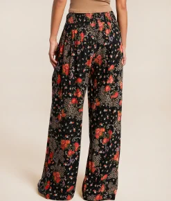 Angie Floral Beach Pant Black New