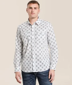 Panhandle Slim Floral Checkered Shirt White New