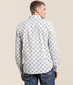 Panhandle Slim Floral Checkered Shirt White New