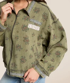 Coats & Jackets | POL Floral Crochet Jacket Navy Charcoal