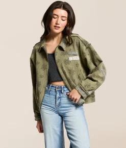 Coats & Jackets | POL Floral Crochet Jacket Navy Charcoal