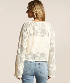 Tops | Willow & Root Floral Crochet Top Cream