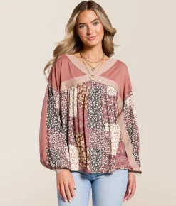 Tops | Daytrip Floral Dolman Top Rose Brown Multi