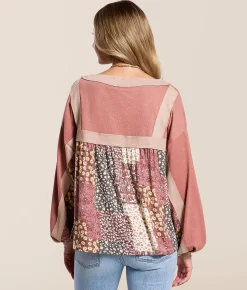 Tops | Daytrip Floral Dolman Top Rose Brown Multi