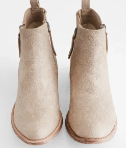 Very G Floral Embossed Ankle Boot Stone Discount