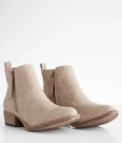 Very G Floral Embossed Ankle Boot Stone Discount