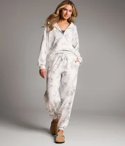Tops | BKE Floral Hoodie Blue White