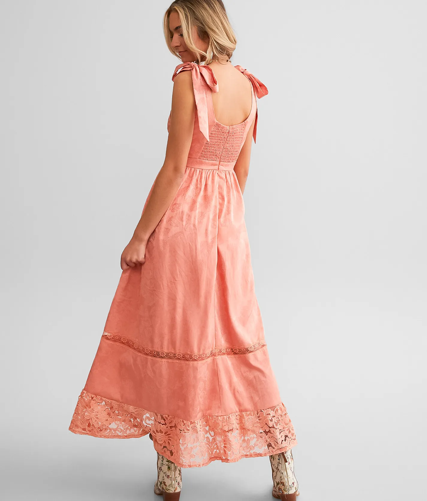 Dresses | Gimmicks Floral Jacquard Maxi Dress Coral