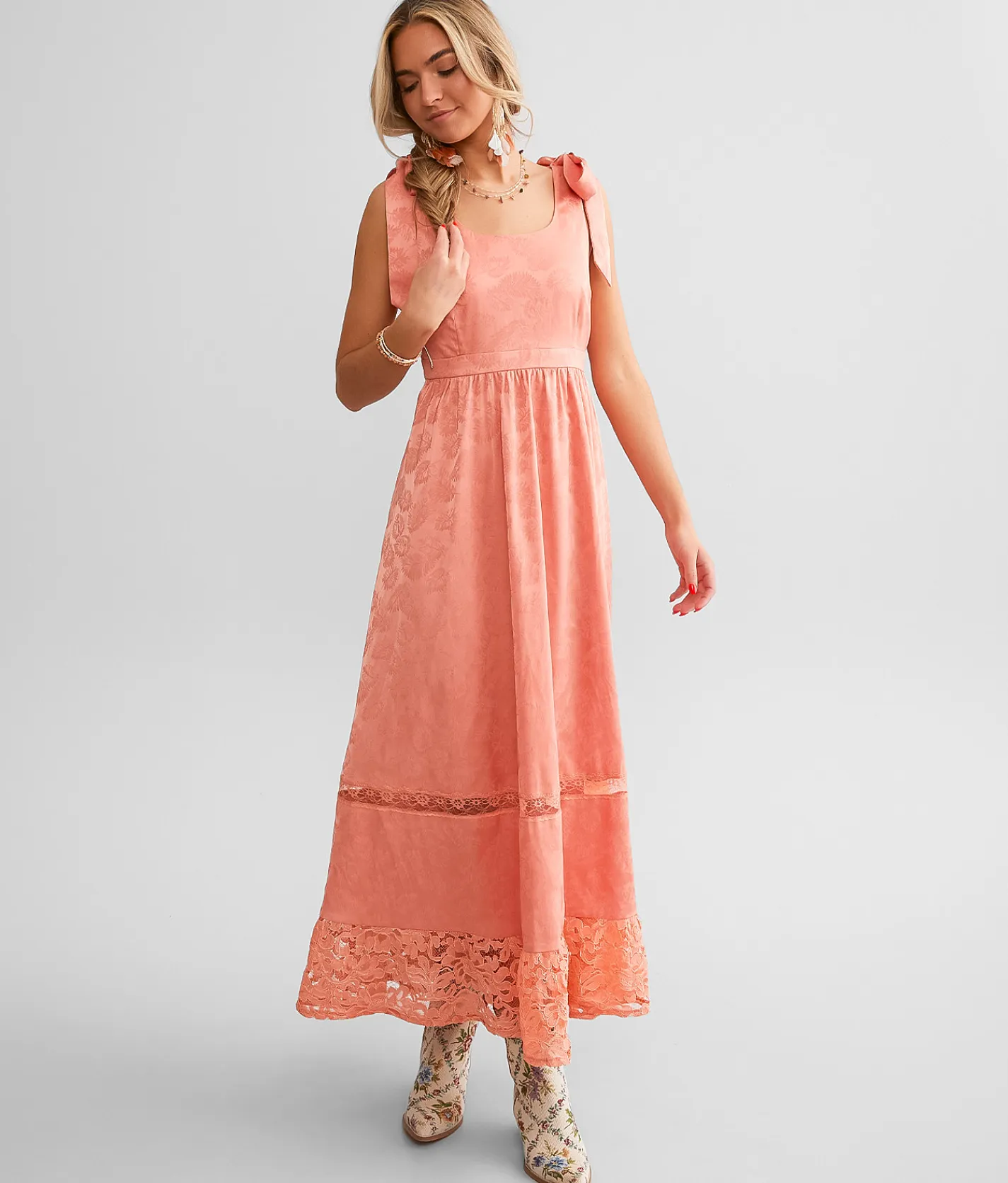 Dresses | Gimmicks Floral Jacquard Maxi Dress Coral