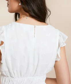 Rompers & Jumpsuits | Willow & Root Floral Jacquard Romper White