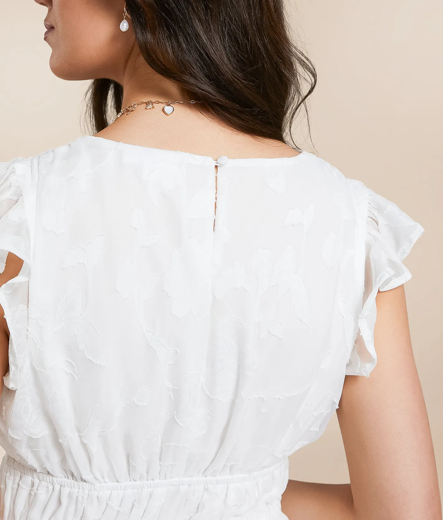 Rompers & Jumpsuits | Willow & Root Floral Jacquard Romper White