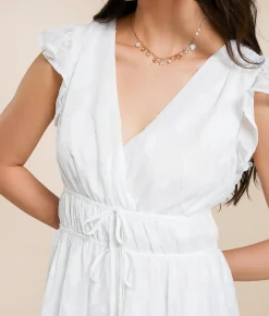 Rompers & Jumpsuits | Willow & Root Floral Jacquard Romper White