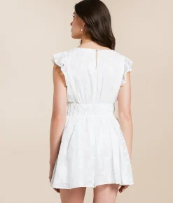Rompers & Jumpsuits | Willow & Root Floral Jacquard Romper White