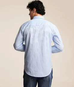 Tops | Eight X Floral Jacquard Shirt Light Blue