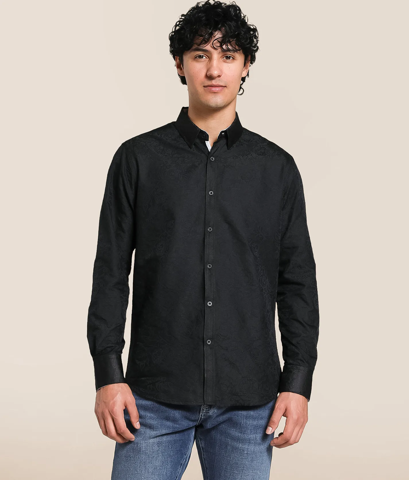 J.B. Holt Floral Jacquard Standard Shirt Black Best