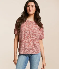 Daytrip Floral Jacquard Top Mauve Clearance
