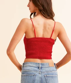 Tops | BKEssentials Floral Lace Brami Cherry Red