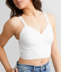 BKEssentials Floral Lace Full Coverage Bralette White Discount