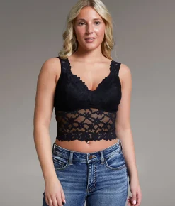 Tops | BKE core Floral Lace Full Coverage Bralette Black