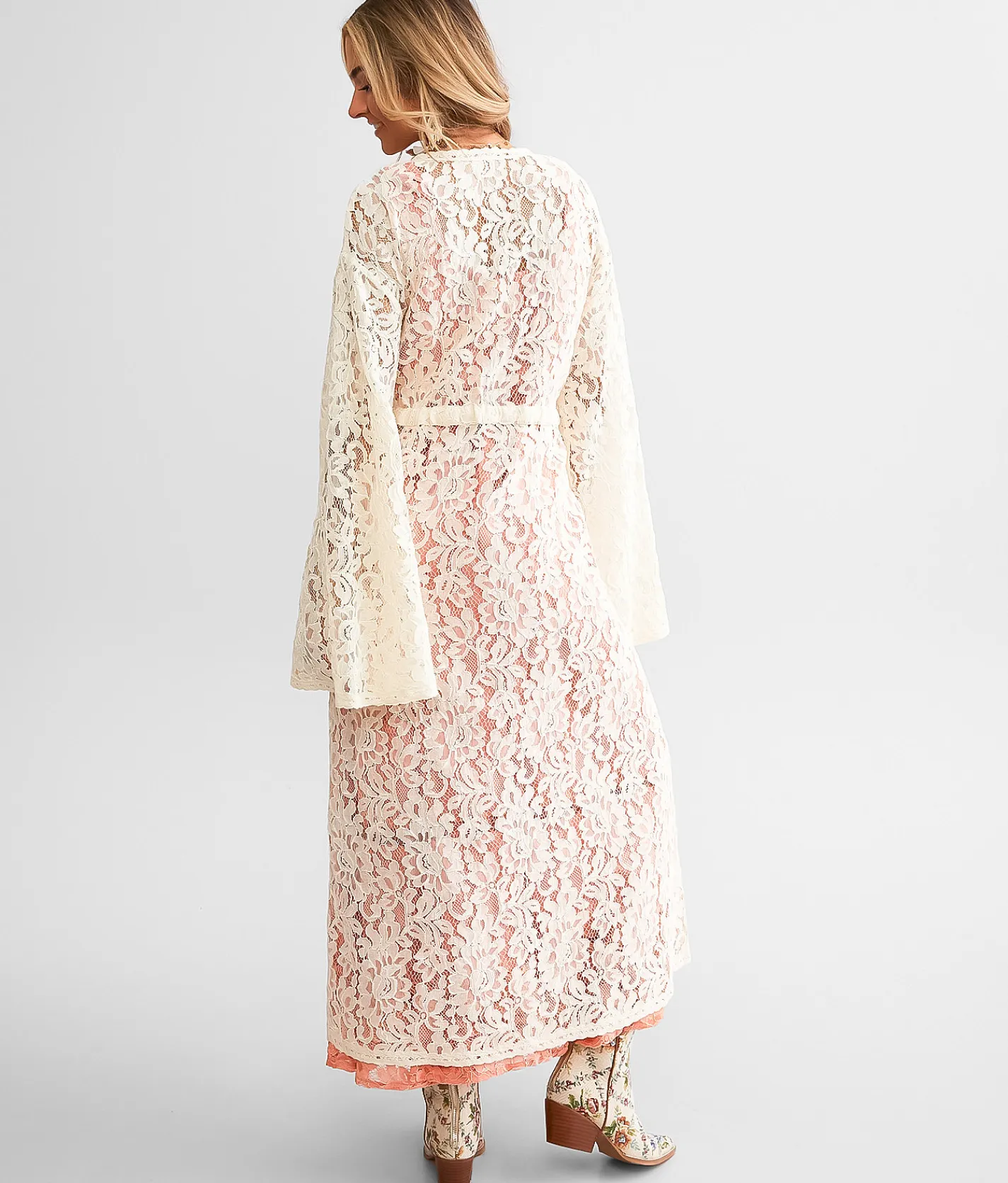 Gimmicks Floral Lace Kimono Birch